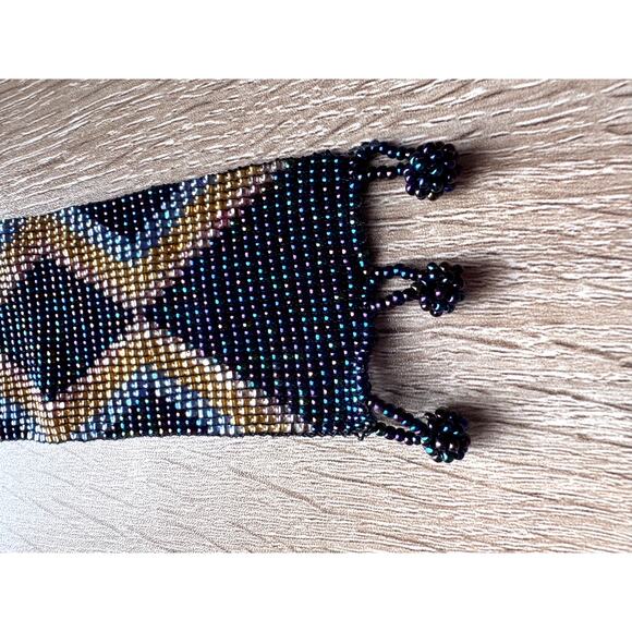 Handmade Vintage Beaded Wide Bracelet - 8" - Picture 4 of 5